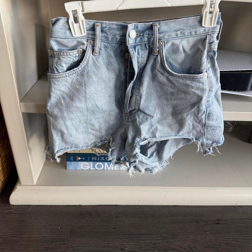 AGOLDE Blue Denim Shorts